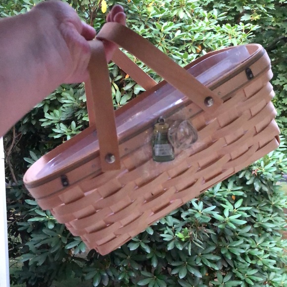 Vtg LONGABERGER Yankees Candle Dual Handle Basket RARE SET Basket Liner Charm - Picture 7 of 16